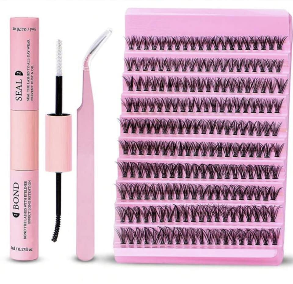 Cluster Lashes avec Colle et Pince Applicatrice